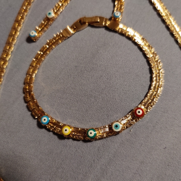 Gold plated evil eye set. - Picture 3 of 3